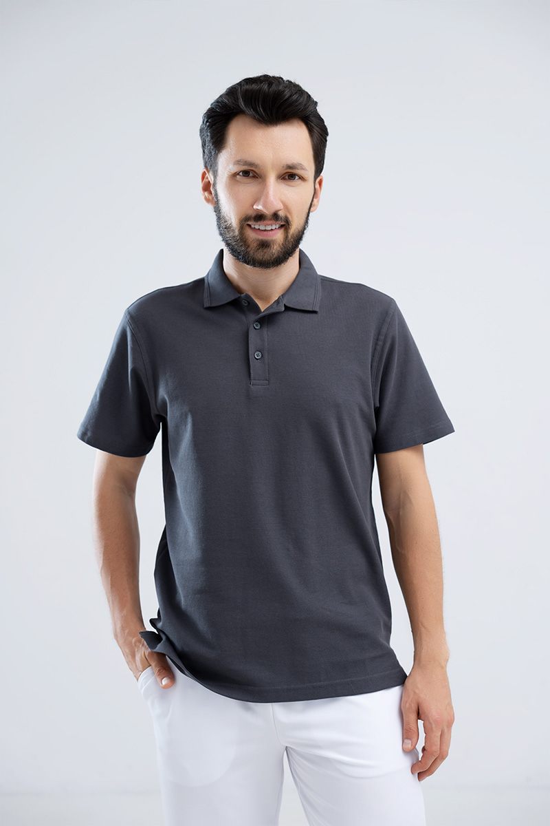 Szara koszulka polo medyczna męska Szara koszulka polo medyczna męska