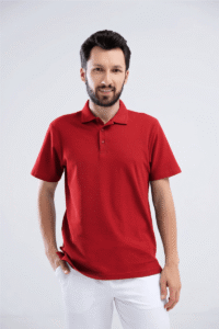 Koszulka polo medyczna męska czerwona