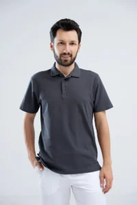 Koszulka polo medyczna męska szara