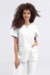 Dres medyczny damski biały – Bluza W20f eco i Spodnie W6g eco