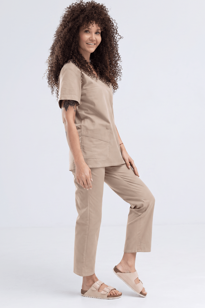 Bluza medyczna damska bawełniana ciepły beż W20 eco