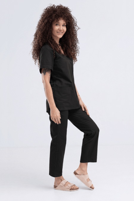 Bluza medyczna damska bawełniana czarna W20 eco