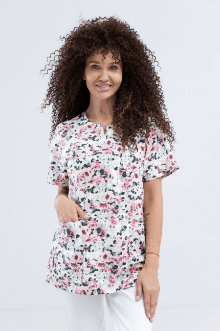 Bluza medyczna damska bawełniana we wzory W20 eco