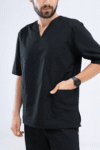 W25 eco Bluza medyczna męska bawełniana czarna