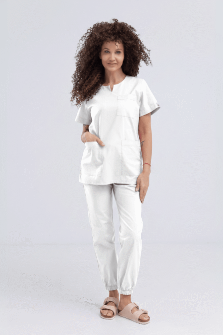 Dres medyczny damski biały - Bluza W20f eco i Spodnie W6g eco