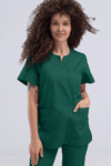 Zielona bluza medyczna dla kobiet – 100% bawełna